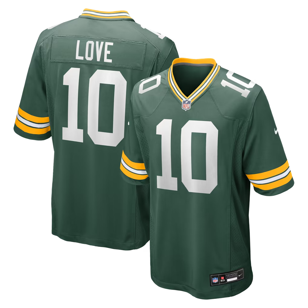 Men's Green Bay Packers Jordan Love #10 Football Jersey