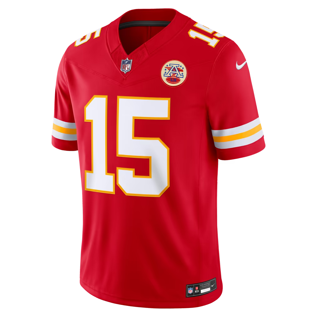 Men's Kansas City Chiefs Patrick Mahomes #15 Premium Stitched Football Jersey